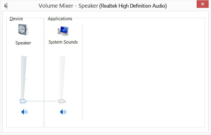 This image shows the "Volume Mixer" in Windows.